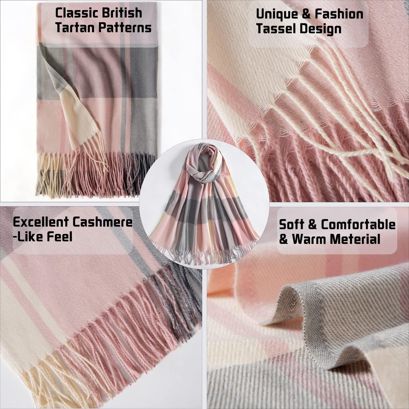 Only-bags.store Karierter Kaschmir Oversize Herbstschal Stola  