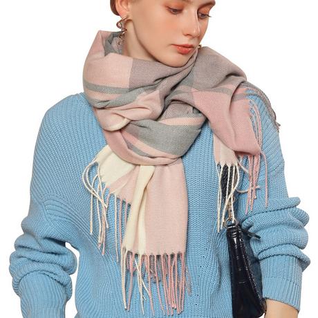 Only-bags.store Karierter Kaschmir Oversize Herbstschal Stola  