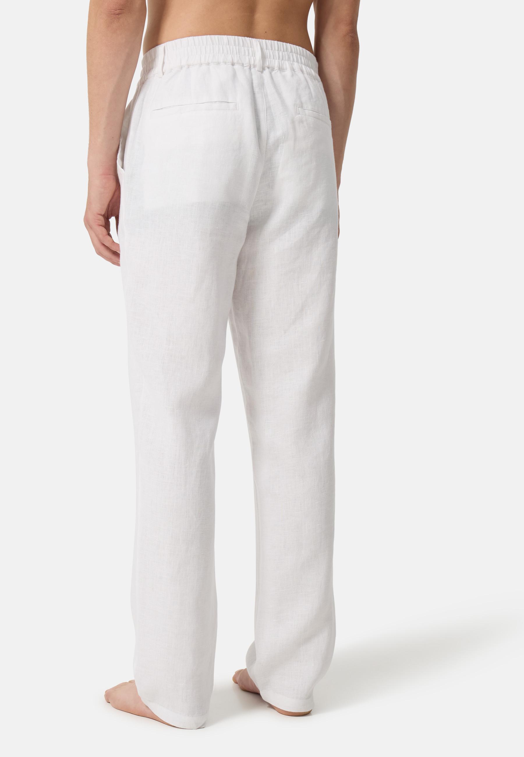 CASH-MERE.CH Pantalon Chino Long en Lin  