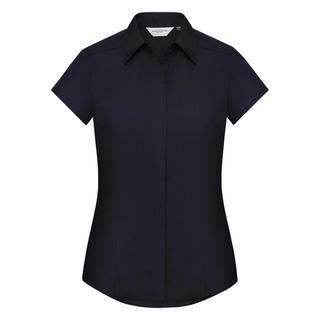 Russell  Collection Easy Care Fitted Poplin Bluse, kurzarm 