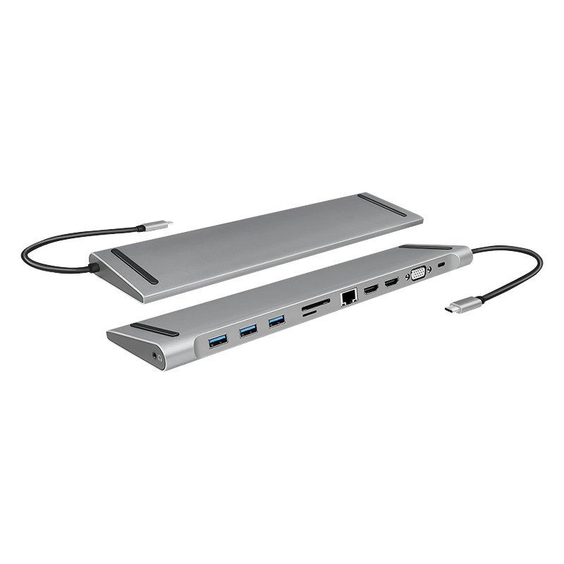 LogiLink  UA0373 replicatore di porte e docking station per notebook Cablato USB 3.2 Gen 1 (3.1 Gen 1) Type-C Alluminio 