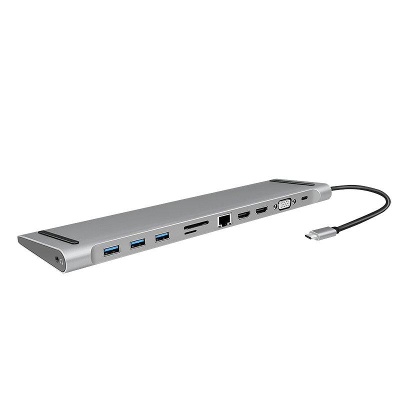 LogiLink  UA0373 replicatore di porte e docking station per notebook Cablato USB 3.2 Gen 1 (3.1 Gen 1) Type-C Alluminio 