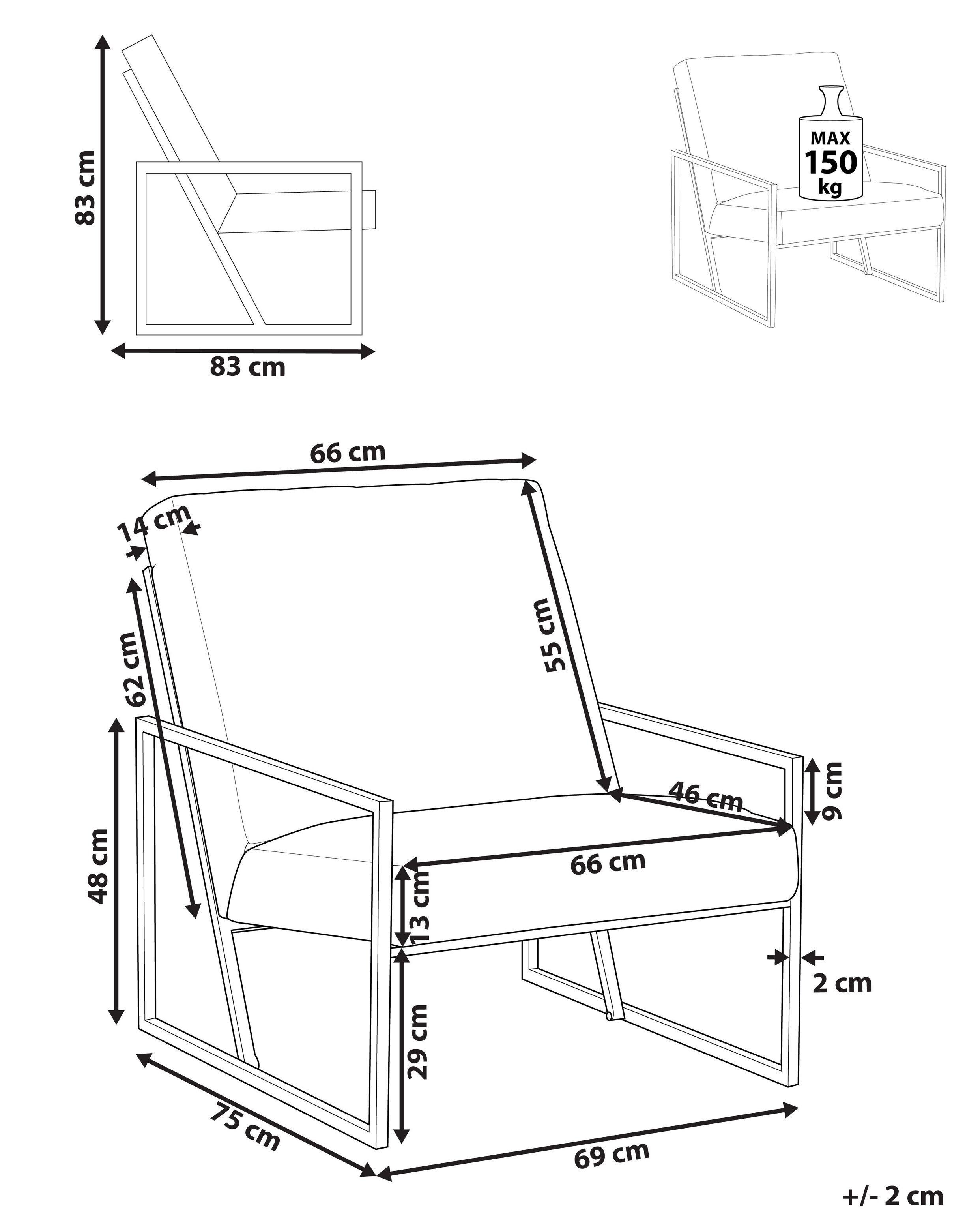 Beliani Sessel aus Samtstoff Modern DELARY  