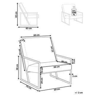 Beliani Sessel aus Samtstoff Modern DELARY  