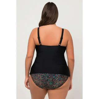 Ulla Popken  Tankini avec bonnets souples. Haut plus long. Pois et pompon. 