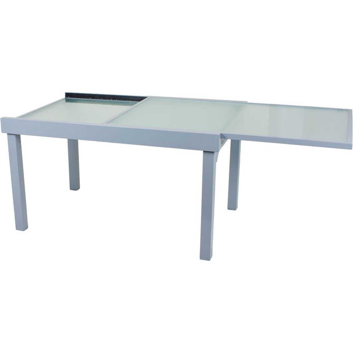 mutoni pleasure Table à rallonge de jardin Lola verre gris 135-270x90  