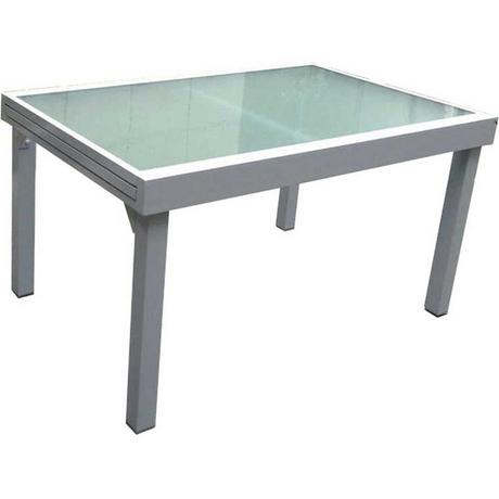 mutoni pleasure Table à rallonge de jardin Lola verre gris 135-270x90  