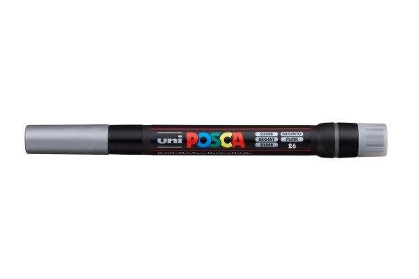 uni-ball UNI-BALL Posca Pinsel-Marker 1-10mm PCF350 SILVE silber  