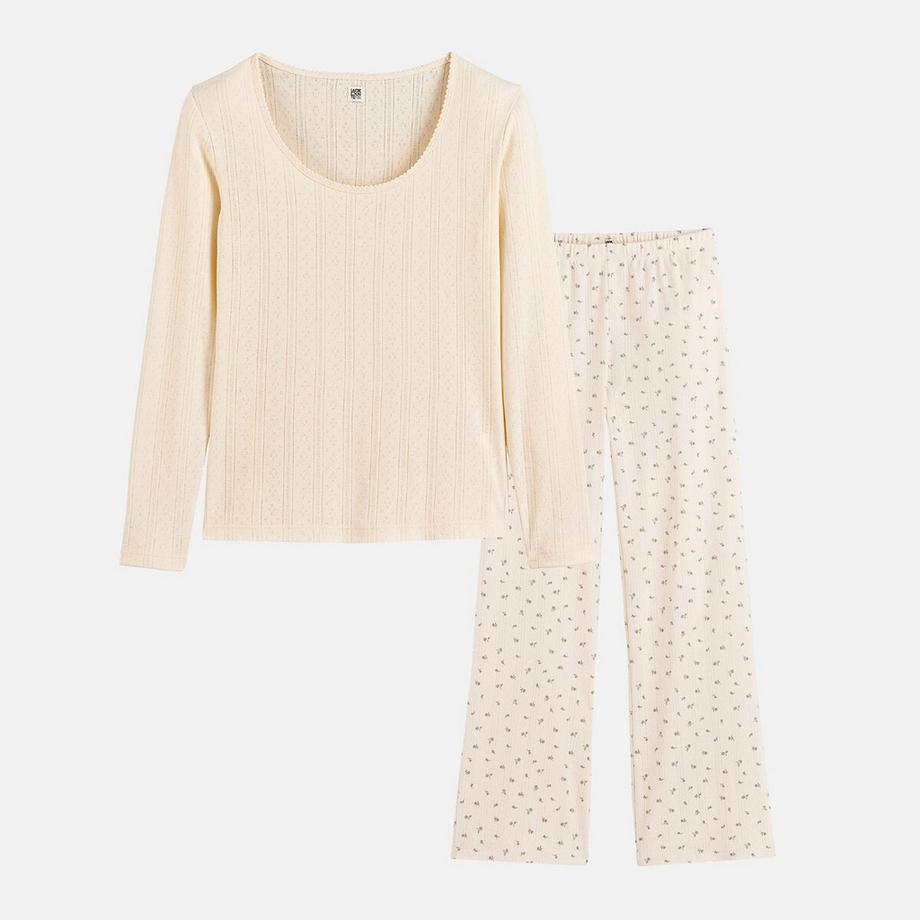 La Redoute Collections Zweiteiliger Pyjama aus Pointelle-Mesh  