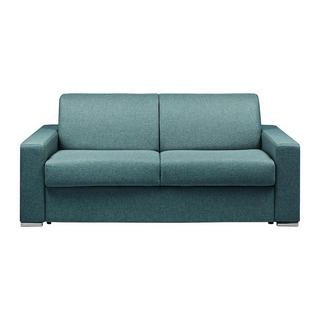 LINEA SOFA Schlafsofa mit Matratze 3-Sitzer Stoff - Blau - Liegfläche mit Lattenrost: 140 cm - Matratzenhöhe: 14 cm mit Memory Schaum - CALITO  