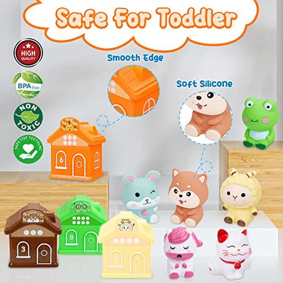 Activity-board  Spielzeug ab 1 Jahr, Bauernhofspielzeug Baby Stapelspielzeug Motorikspielzeug, Lernspielzeug 