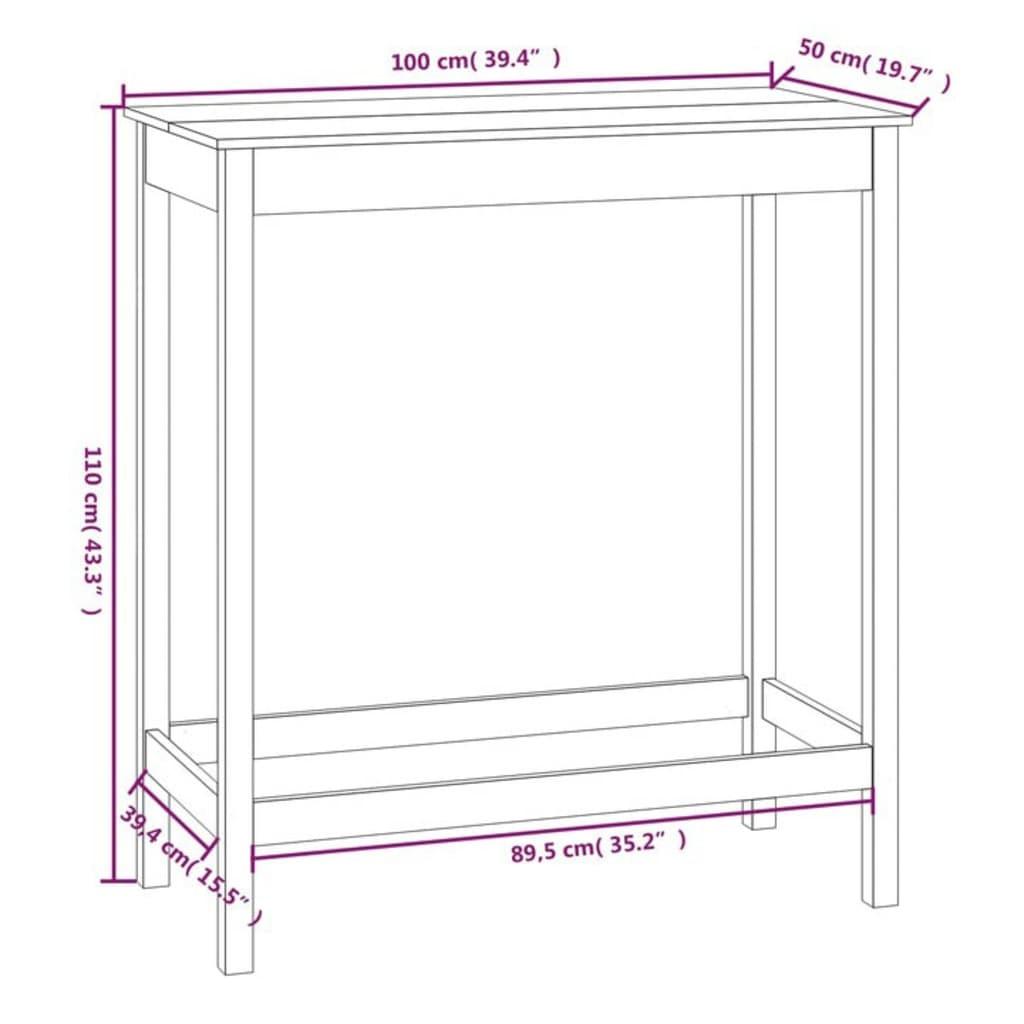 VidaXL Table de bar bois  