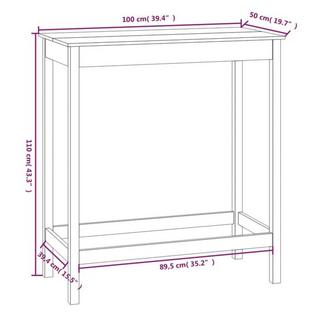 VidaXL Table de bar bois  