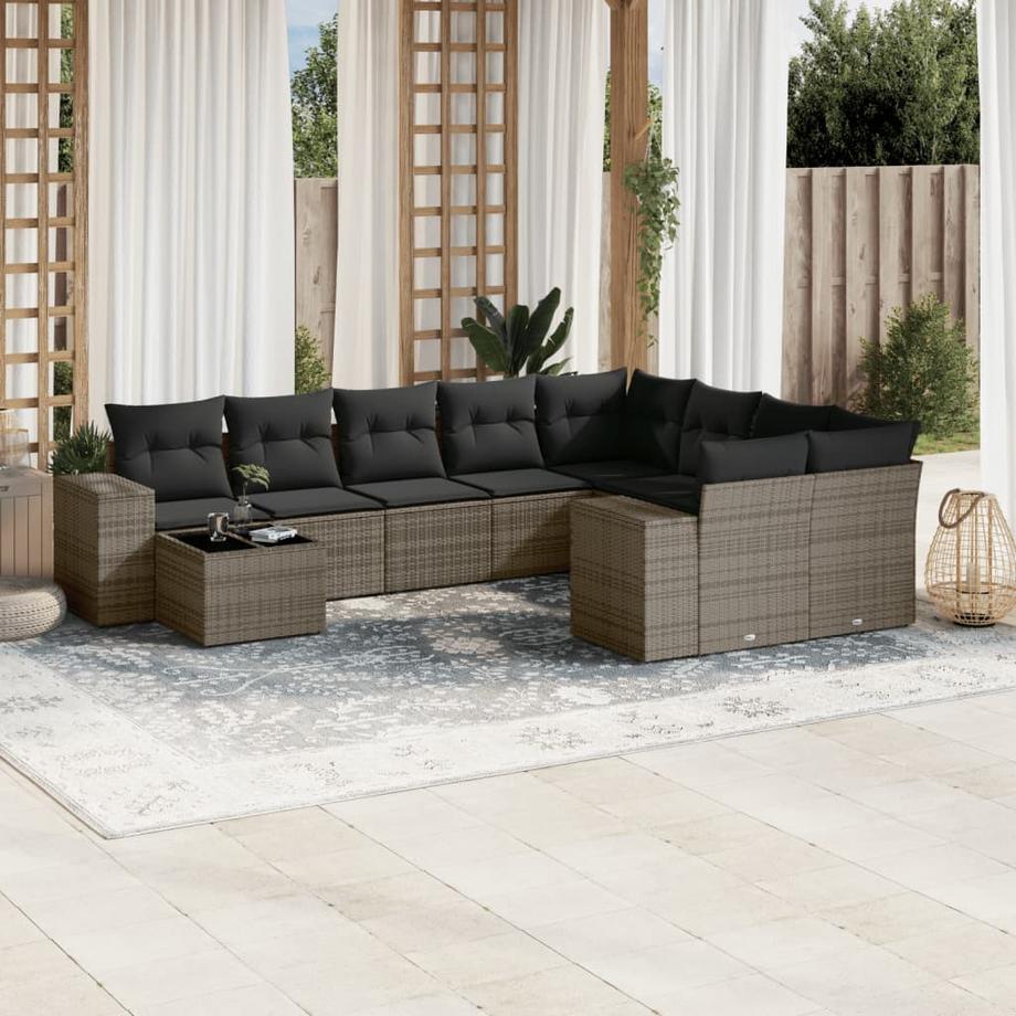 VidaXL set divano da giardino Polirattan  