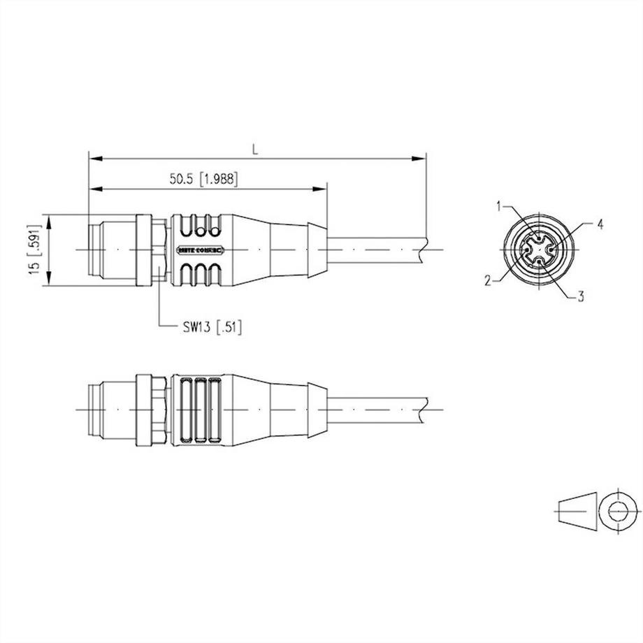 METZ CONNECT  M12 Industrial Ethernet Leitung, D-kodiert, 5.0 m, M12 Stecker gerade - freies Leitungsende 