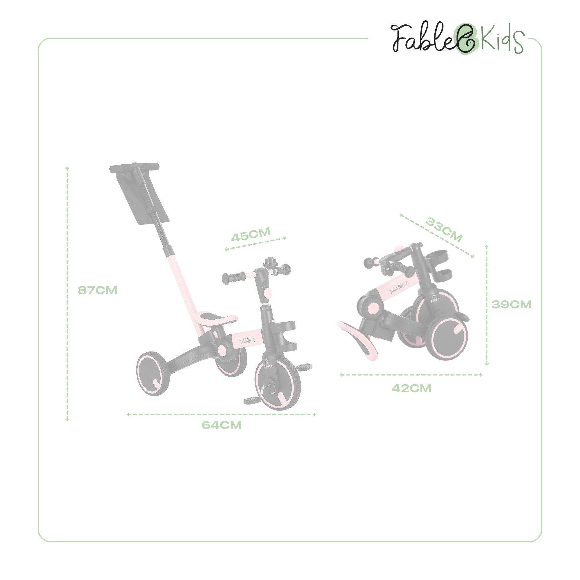 FableKids  Tricycle 7in1 Enfant Tricycle de course Roue d'apprentissage Enfants 