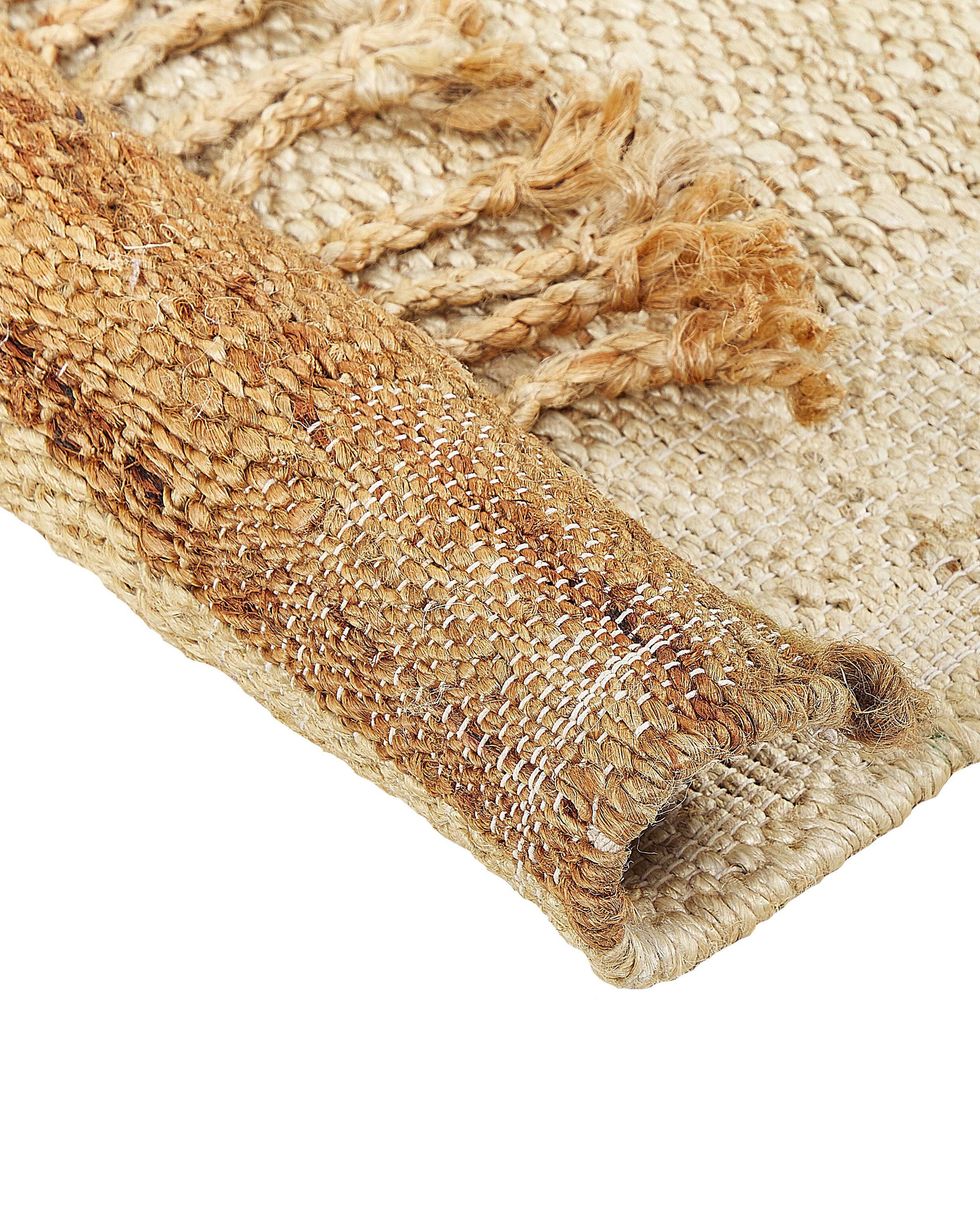 Beliani Tapis en Jute Boho DEDEMLI  