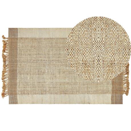 Beliani Tapis en Jute Boho DEDEMLI  