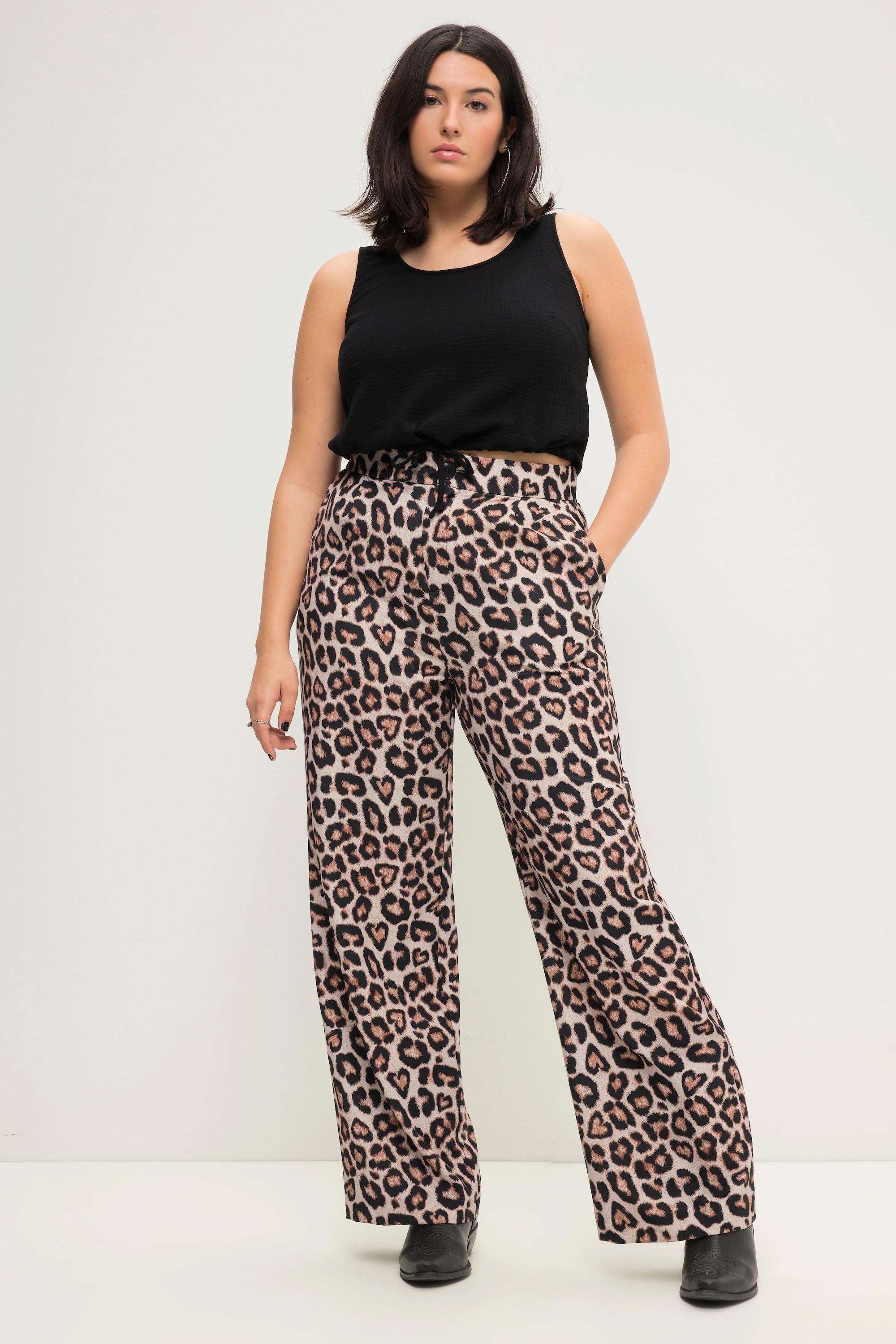 Studio Untold  Hose, Wide Legs, HighWaist, Leoprint 