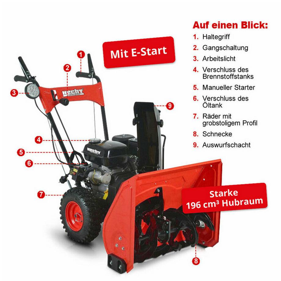 Hecht  Schneefräse 9555 SE Benzin 