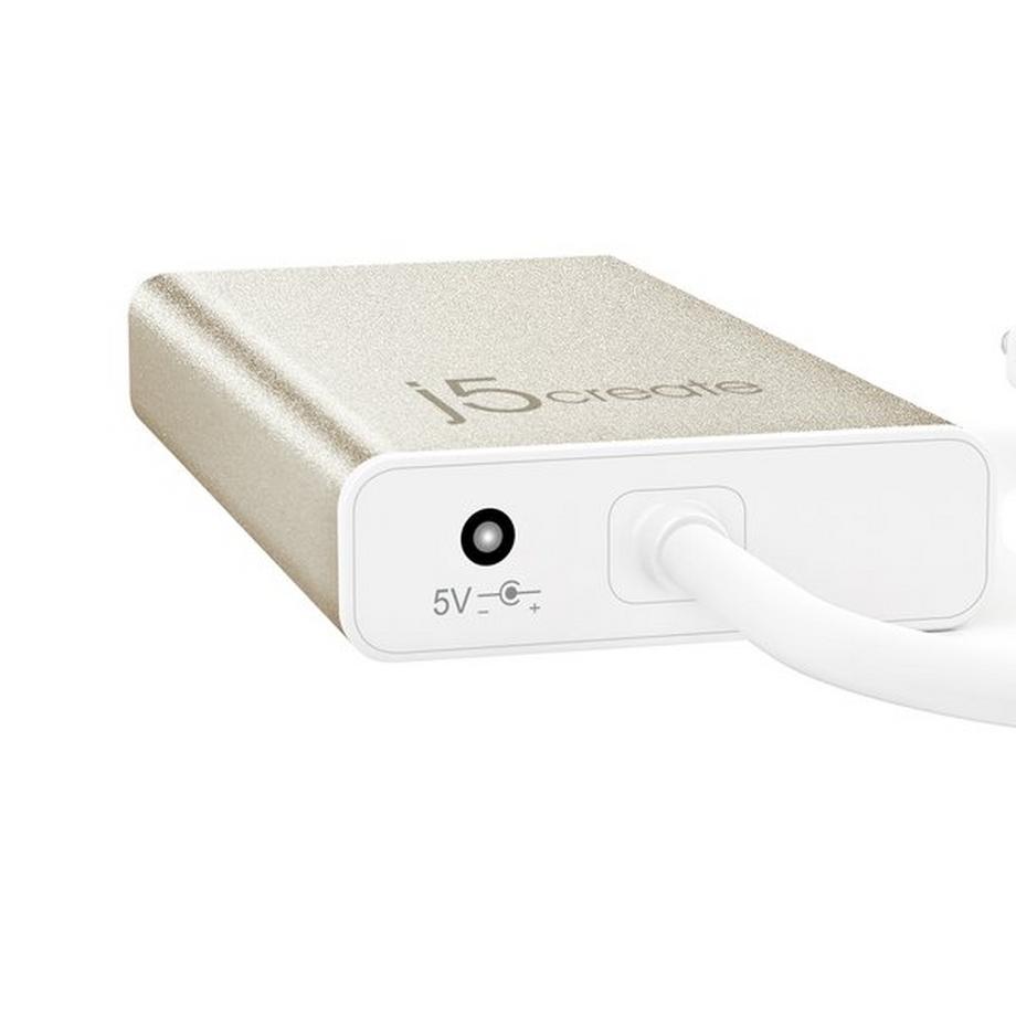 j5Create  JCH471-N Hub et Multi-Adaptateur USB-C™ vers Gigabit Ethernet, Champagne métallique 