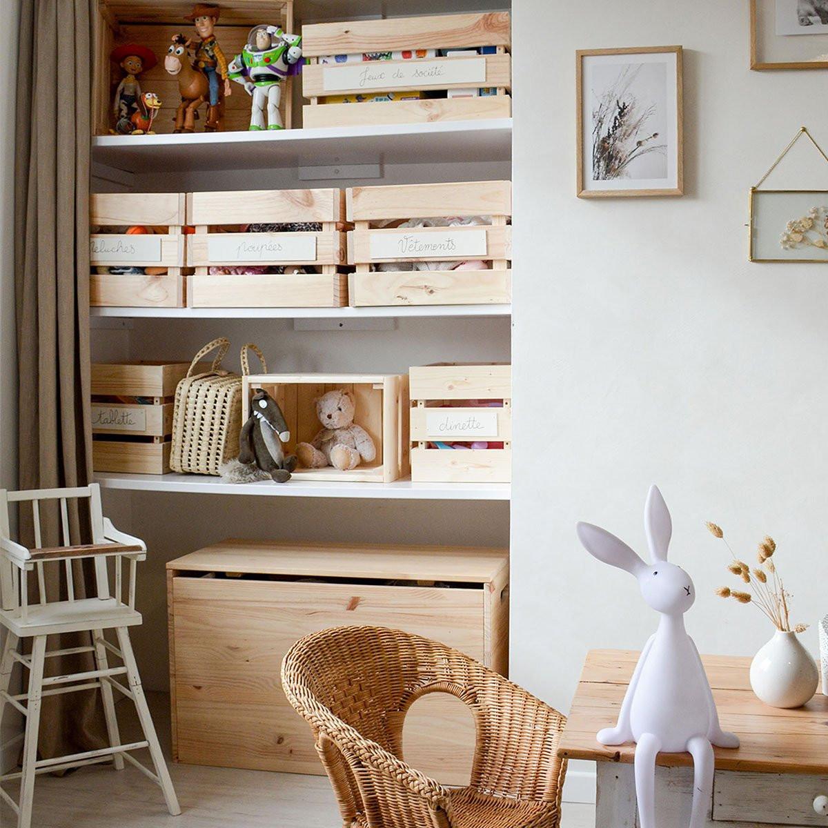 Calicosy Cassa Modulare in pino Massiccio impilabile - L51,2 x H28 cm  