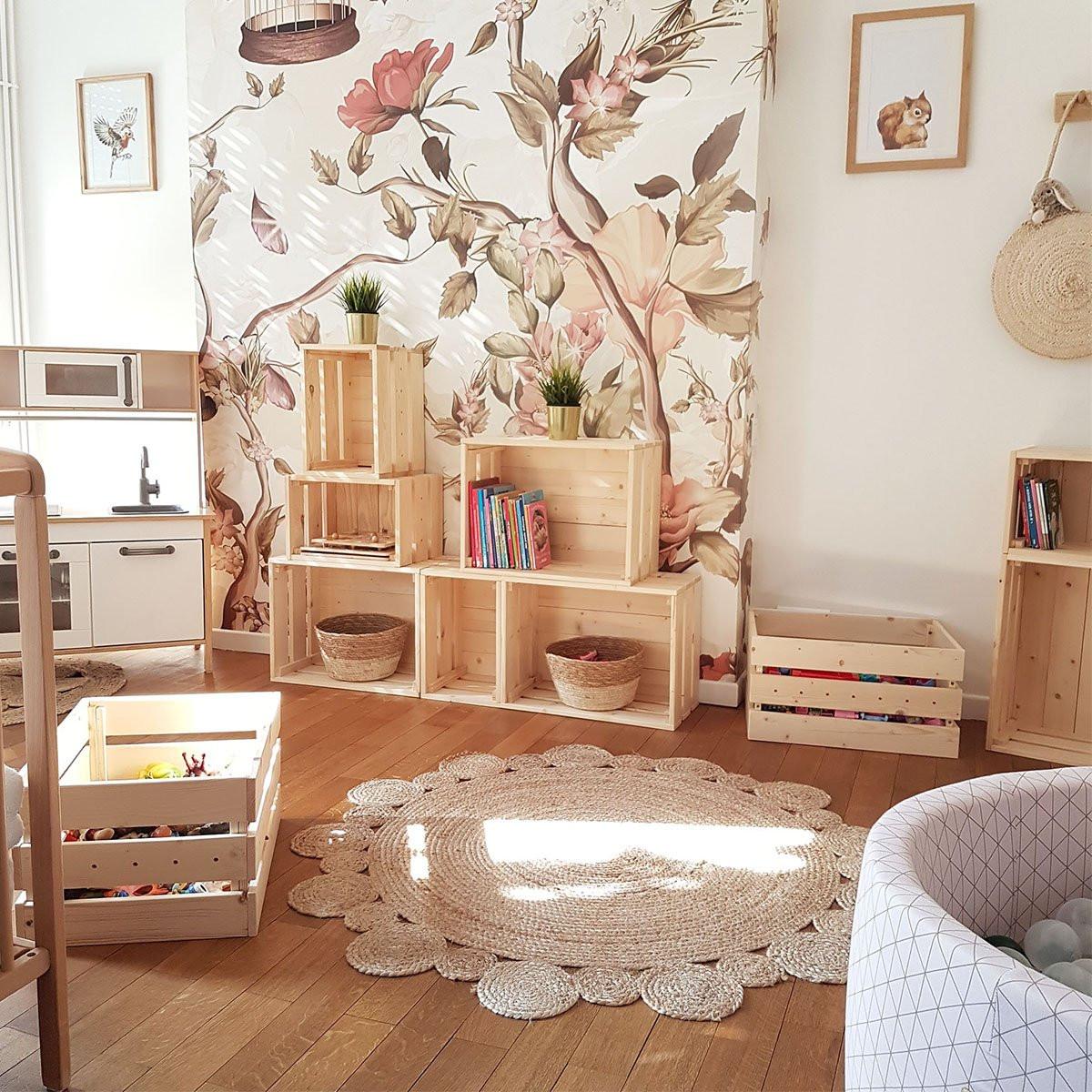 Calicosy Cassa Modulare in pino Massiccio impilabile - L51,2 x H28 cm  