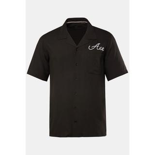 JP1880  Camicia dalla vestibilità cubana con ricami allover, colletto alla cubana e mezze maniche, fino alla tg. 8XL 