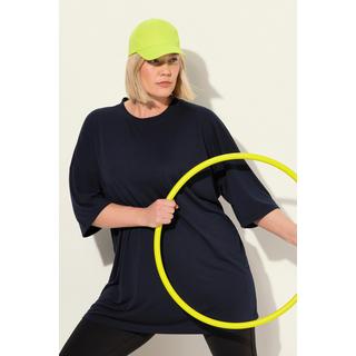 Ulla Popken  Maglia dal taglio lungo e oversize con finissaggio antibatterico, scollo a girocollo e mezze maniche 