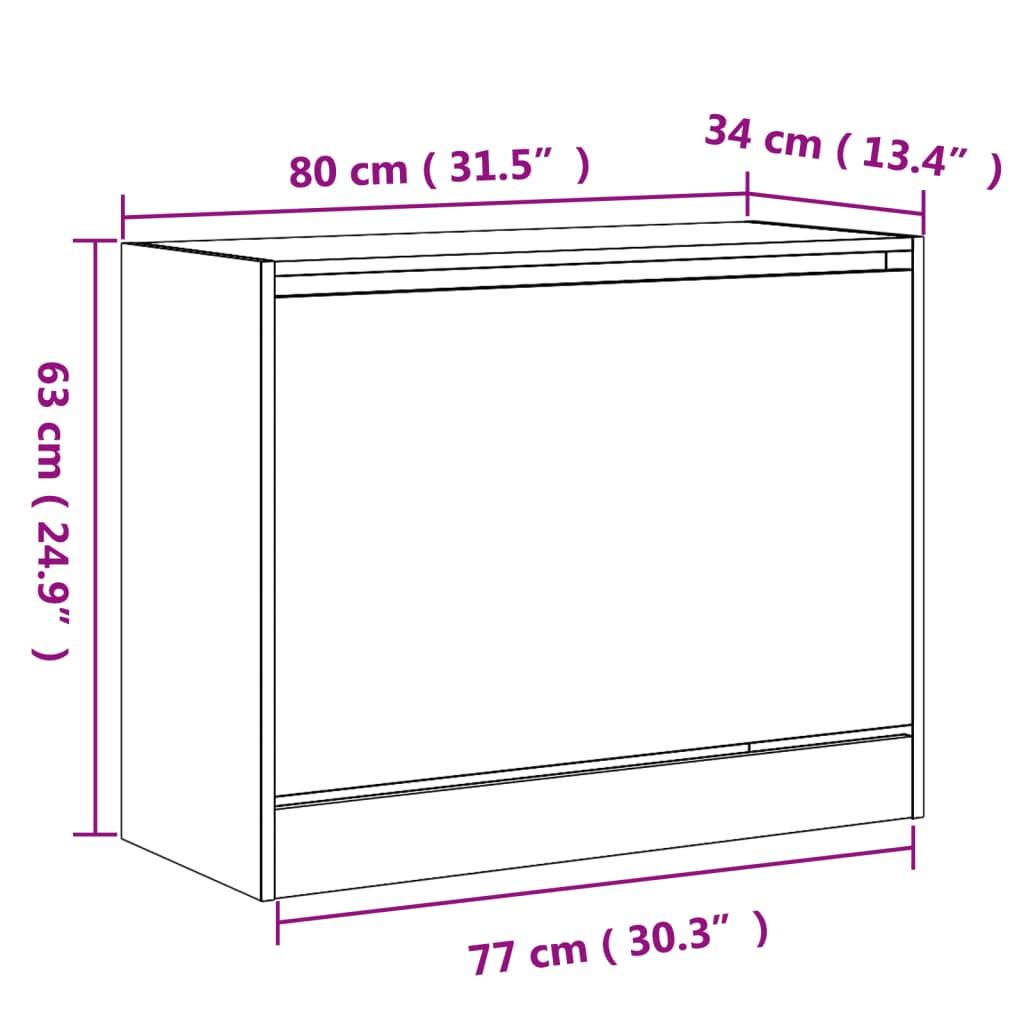 VidaXL Armoire à chaussures bois d'ingénierie  