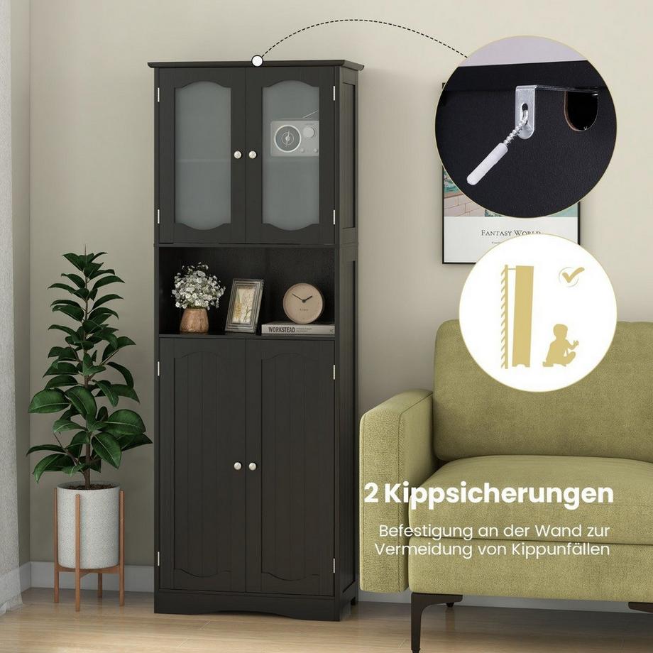 Northix Badezimmerschrank mit Glastüren  