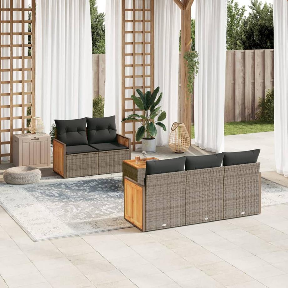 VidaXL set divano da giardino Polirattan  