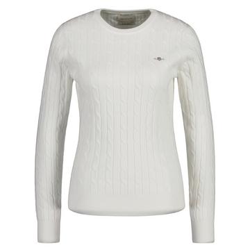Maglione a maglia  Aderente alla figura-STRETCH COTTON CABLE C-NECK