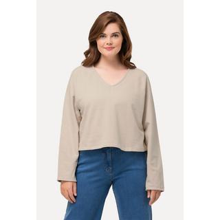 Ulla Popken Sweat court col V manches longues  