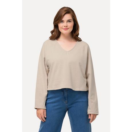 Ulla Popken Sweat court col V manches longues  