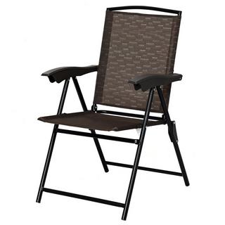 Northio Lot de 4 chaises pliantes, chaises de jardin à dossier haut, chaises pliantes, 69 x 54 cm x 90 cm, marron  