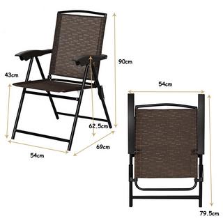 Northio Lot de 4 chaises pliantes, chaises de jardin à dossier haut, chaises pliantes, 69 x 54 cm x 90 cm, marron  