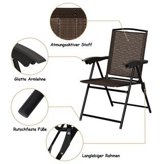Northio Lot de 4 chaises pliantes, chaises de jardin à dossier haut, chaises pliantes, 69 x 54 cm x 90 cm, marron  