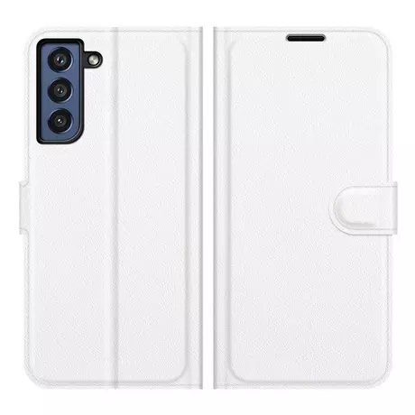 Cover-Discount  Galaxy S21 FE - Leder Etui Hülle Weiss