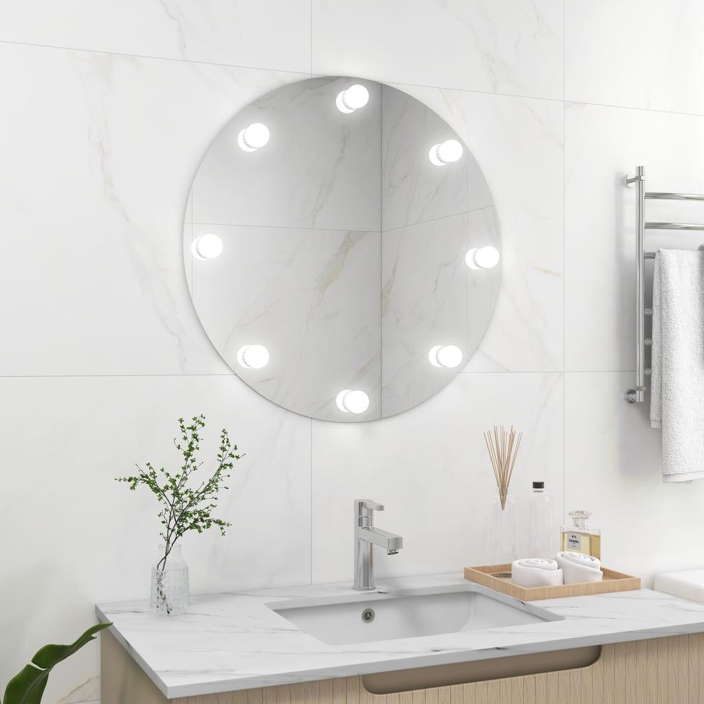 VidaXL Miroir mural avec lampe led verre  