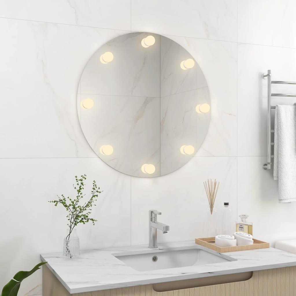 VidaXL Miroir mural avec lampe led verre  