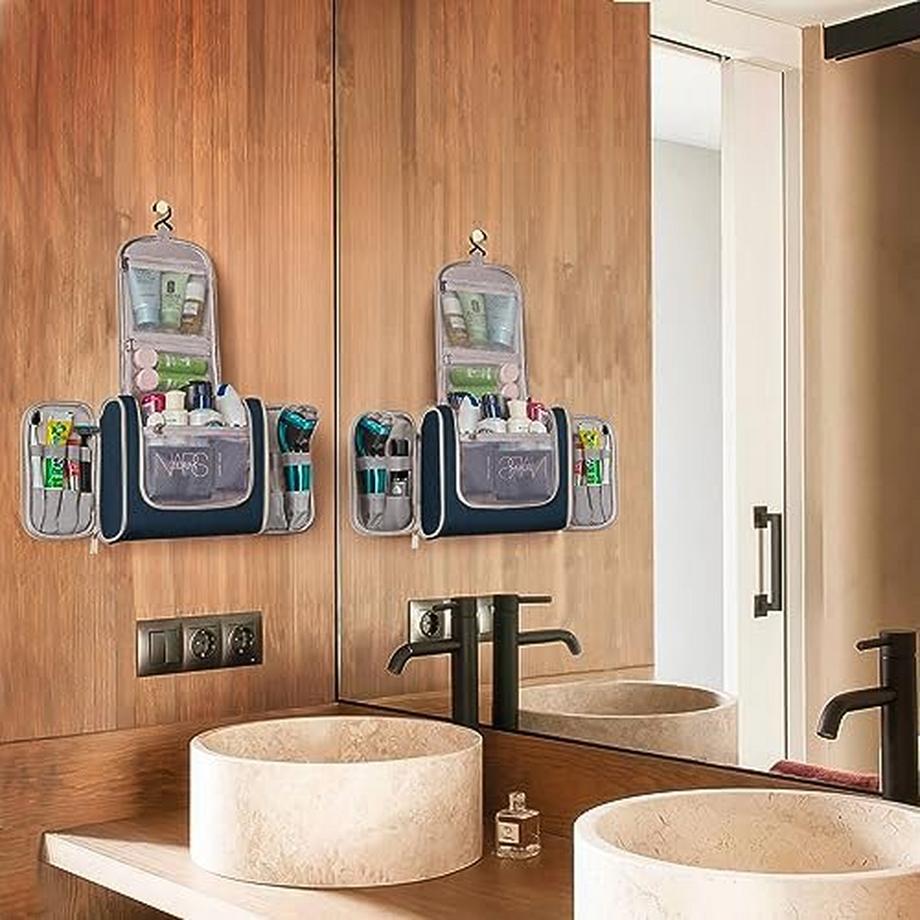 Only-bags.store  Kulturtasche zum Aufhängen Faltbare Waschtasche mit Haken Kulturtasche mit Henkel Zum Aufhängen von Make-up und Toilettenartikeln 