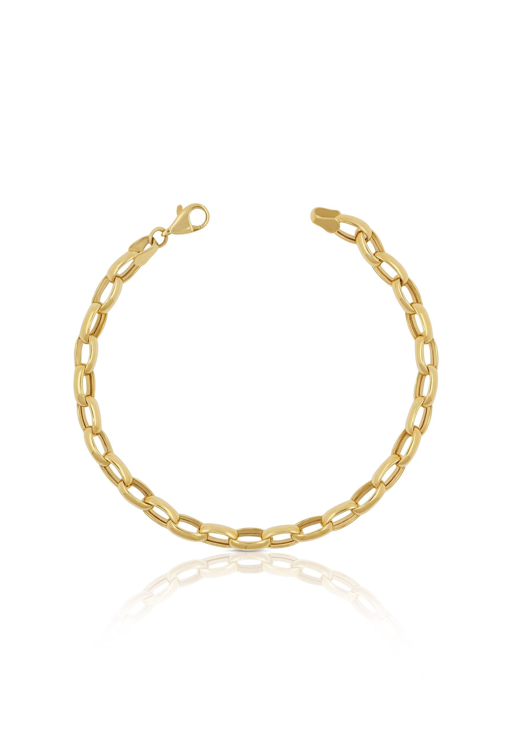 MUAU Schmuck  Bracelet forçat en or jaune 750, 19cm, 6mm 