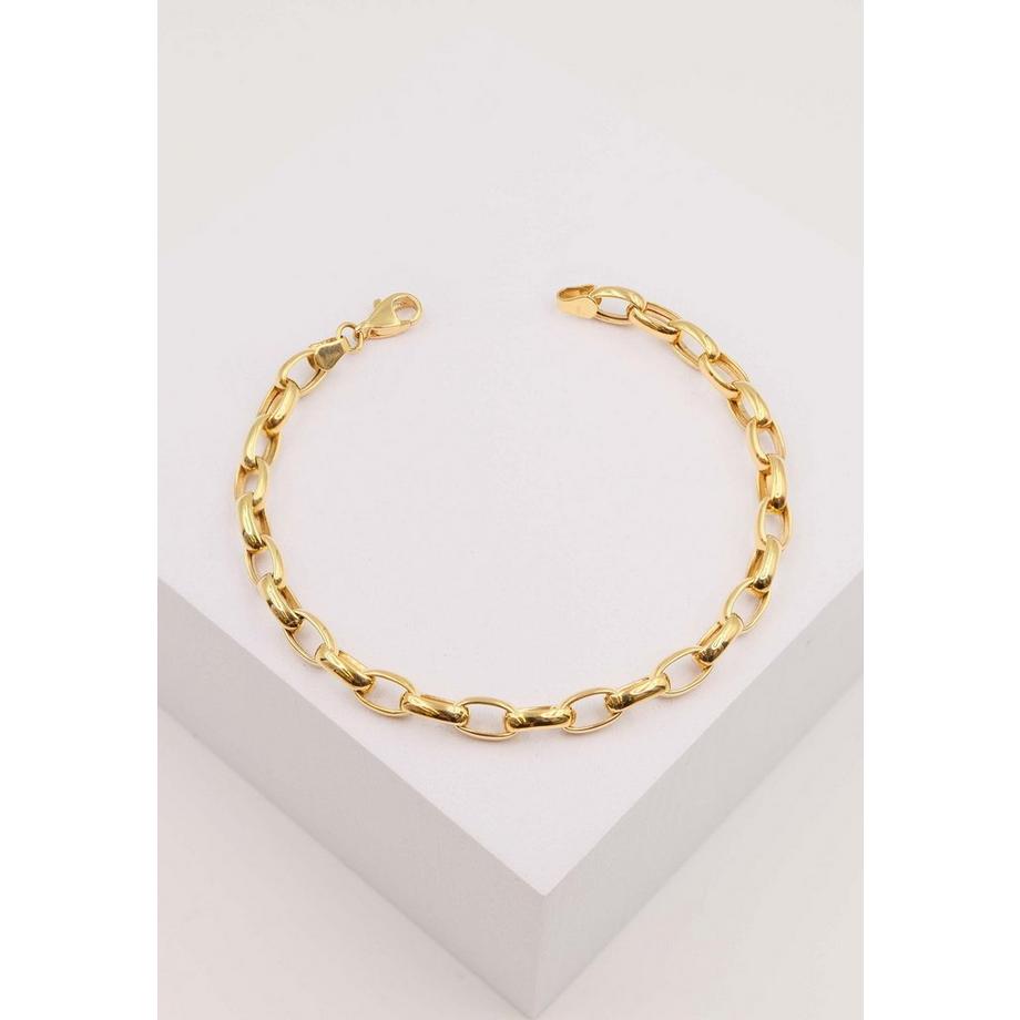 MUAU Schmuck  Bracelet forçat en or jaune 750, 19cm, 6mm 