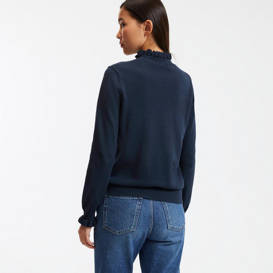 La Redoute Collections Pull Col Montant Volanté Manches Longues  