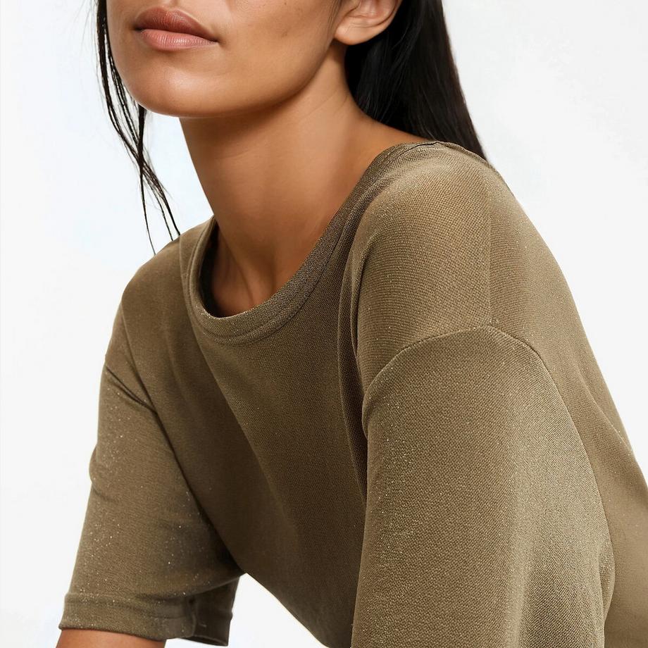 La Redoute Collections T-shirt col rond pailleté  