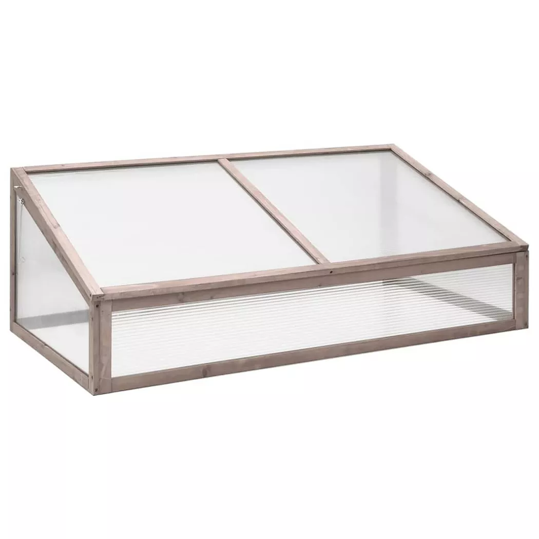 vidaXL Gewächshaus Grau 110x56x39 cm Tannenholz