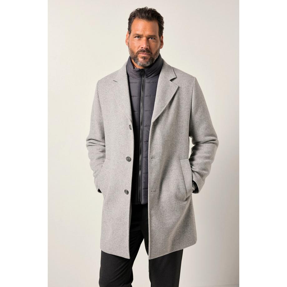 JP1880 Cappotto in Misto Lana con Inserto in Nylon e Revers  