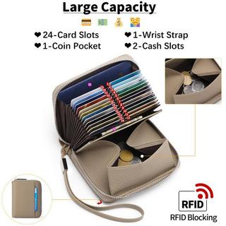 Only-bags.store Portafoglio in Pelle con Cerniera Stile Fisarmonica con Protezione Carte di Credito  