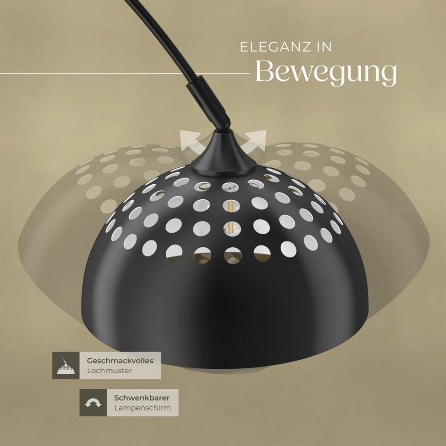 Tectake  Lampada ad arco Arcus Stile retrò anni '70 